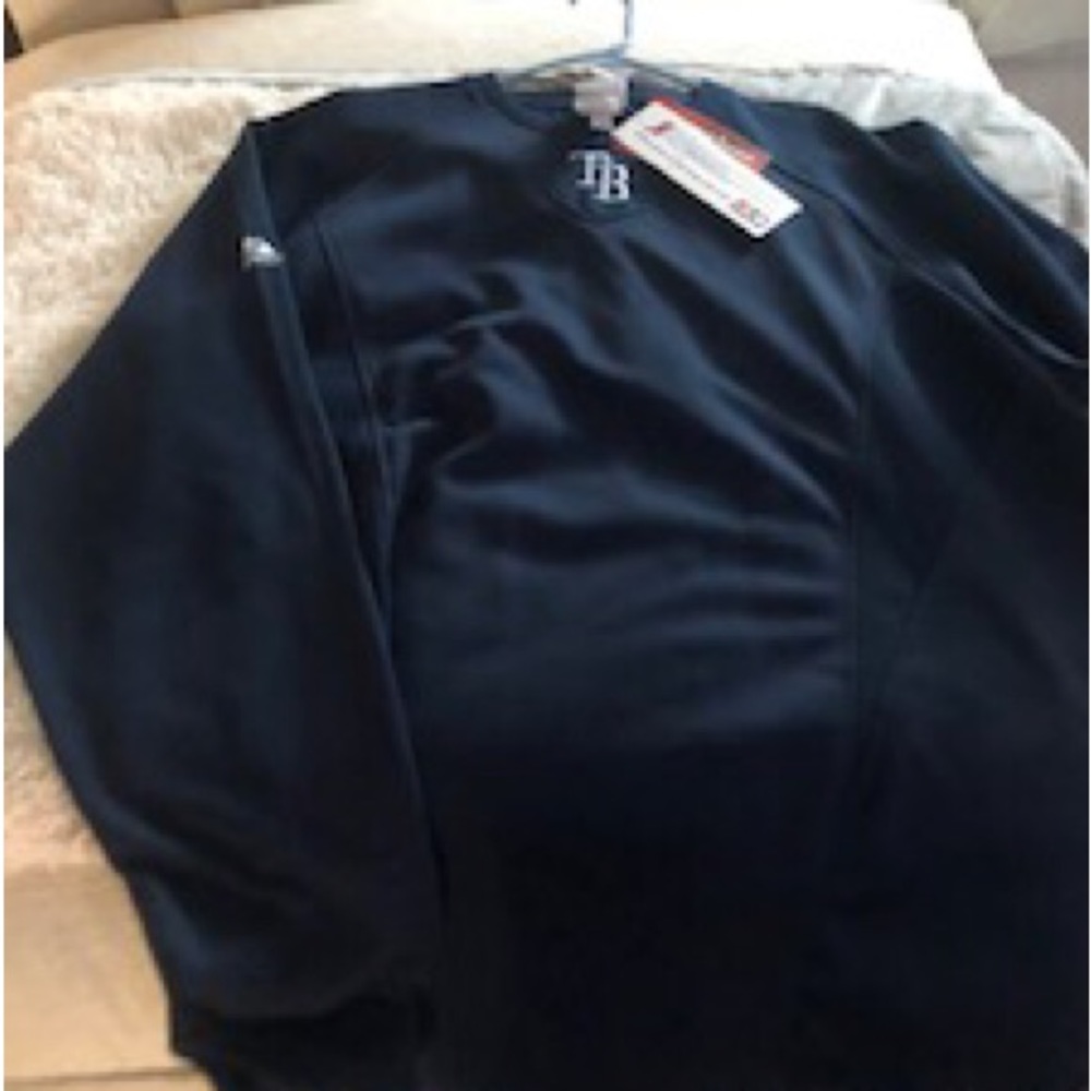 NWT Authentic TAMPA BAY RAYS Majestic Therma Base Dugout L/S MLB Shirt Men's XL.